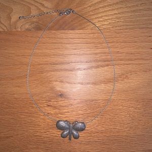 Y2K BUTTERFLY NECKLACE WITH RHINESTONE DETAIL
